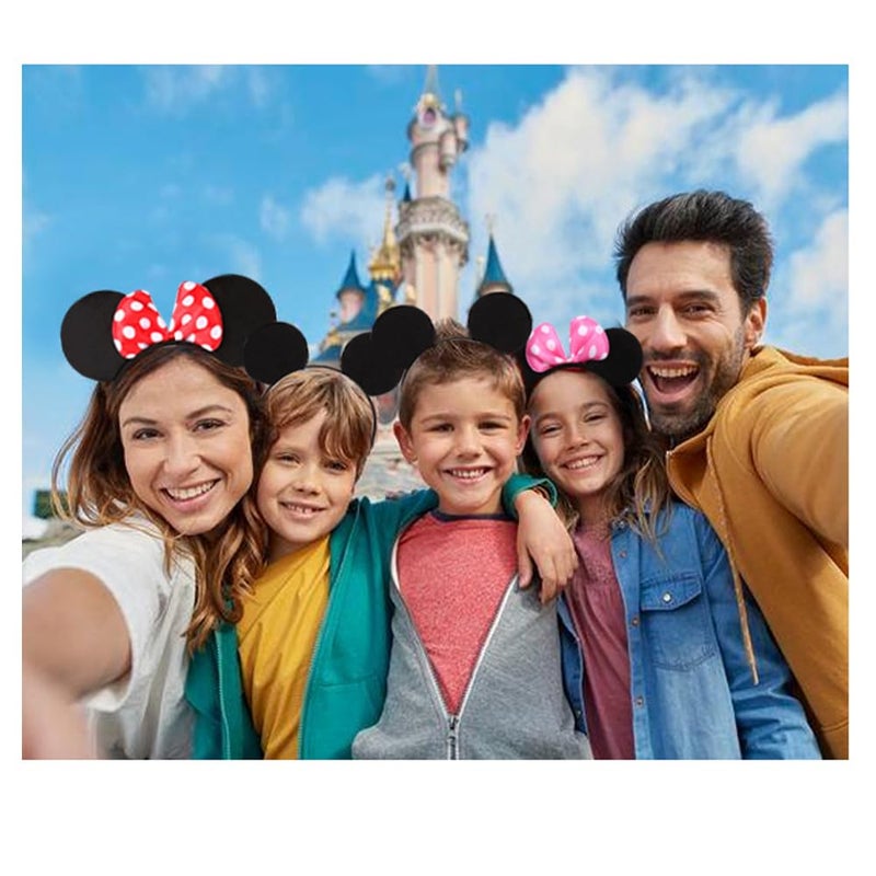 Charmory 2 Pcs Mouse Ears Headbands for Women Men Teen, Mouse Ears Bows Headbands for Princess Decoration Cosplay Birthday Christmas Party (Black x2) - Image 5